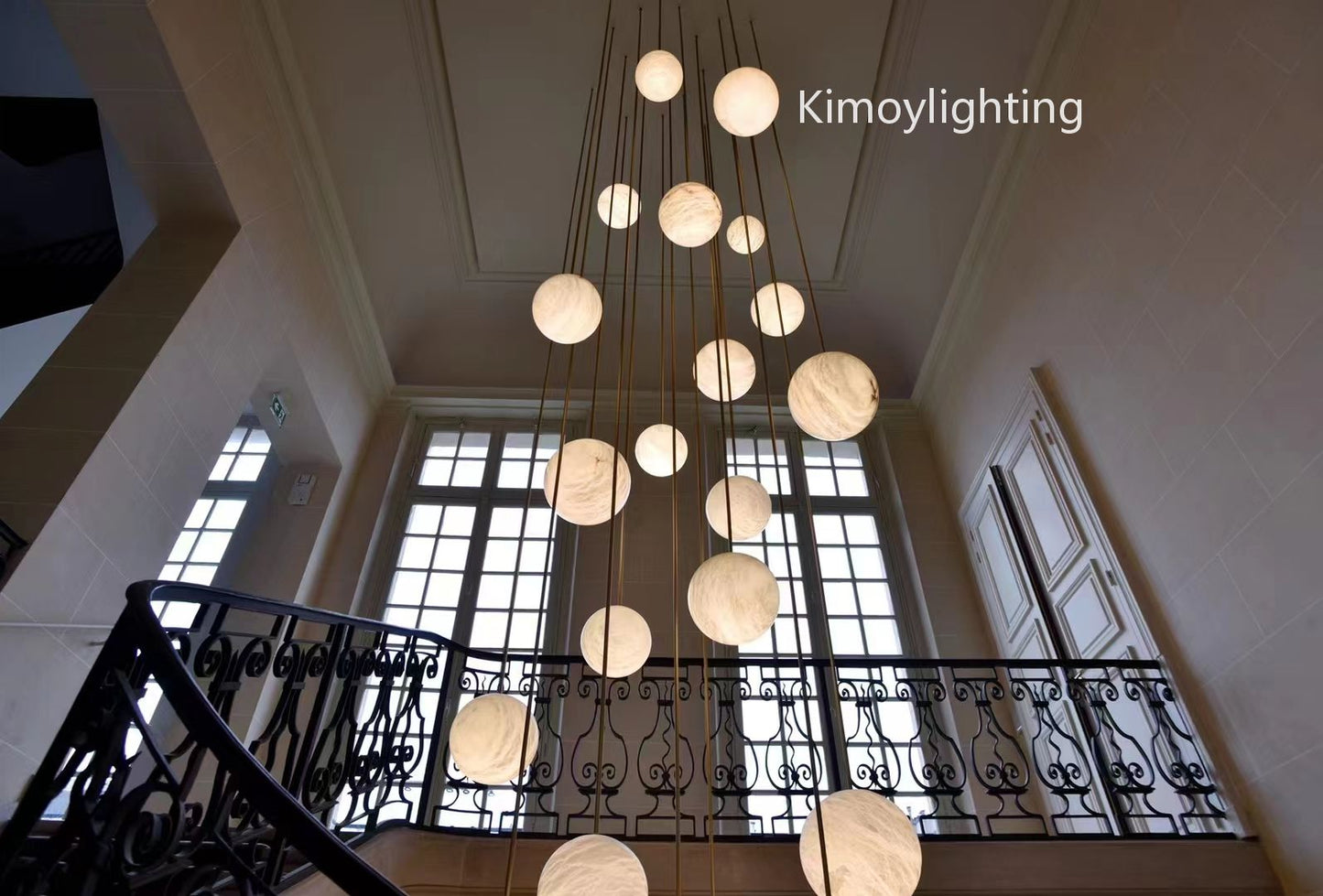 Alabaster Global Wavy Chandelier
