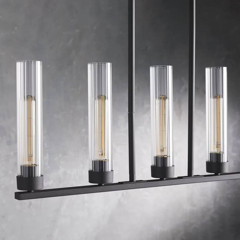 Andreas Glass Linear Chandelier