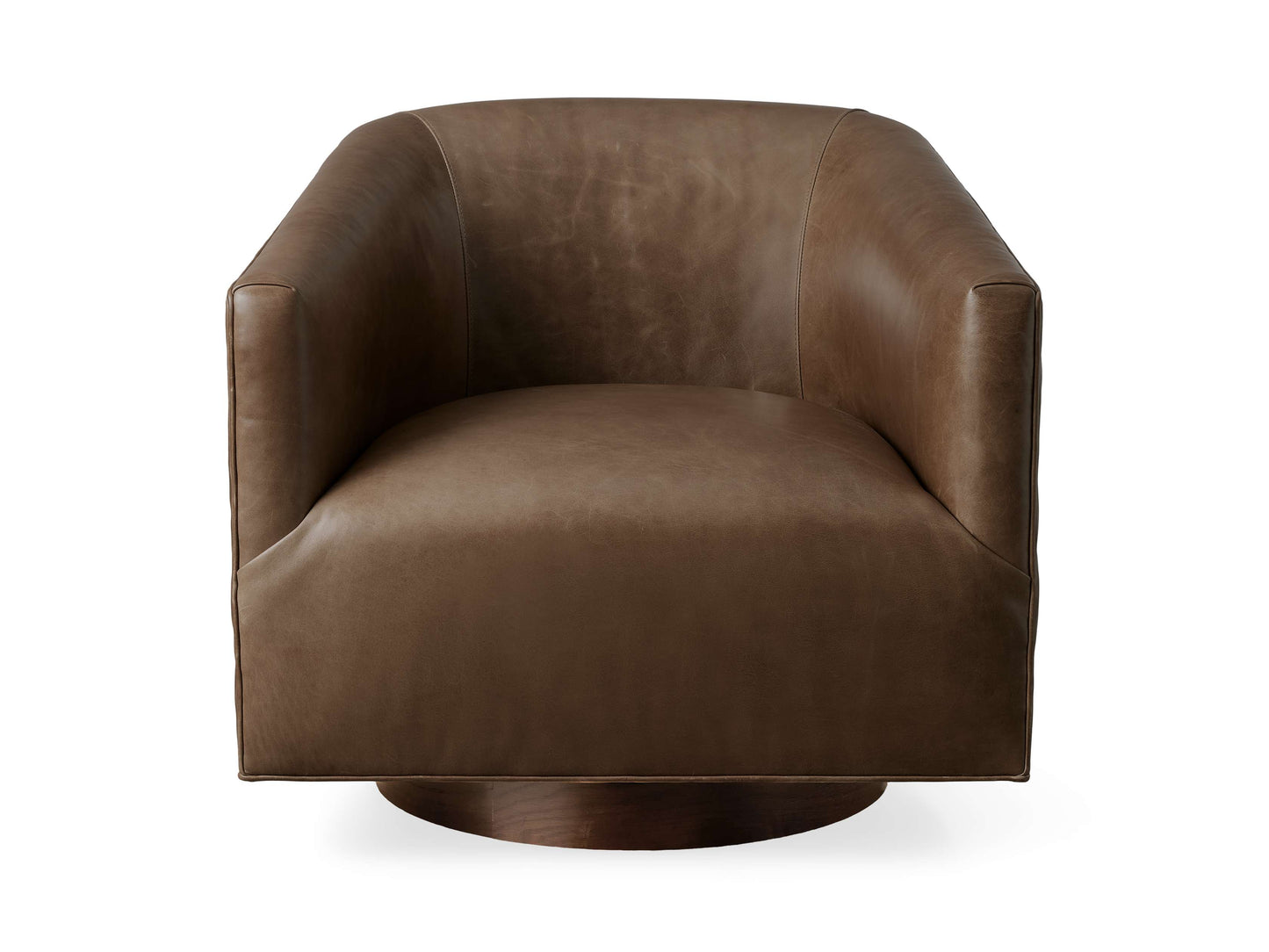Ellison Leather Plinth Swivel Chair