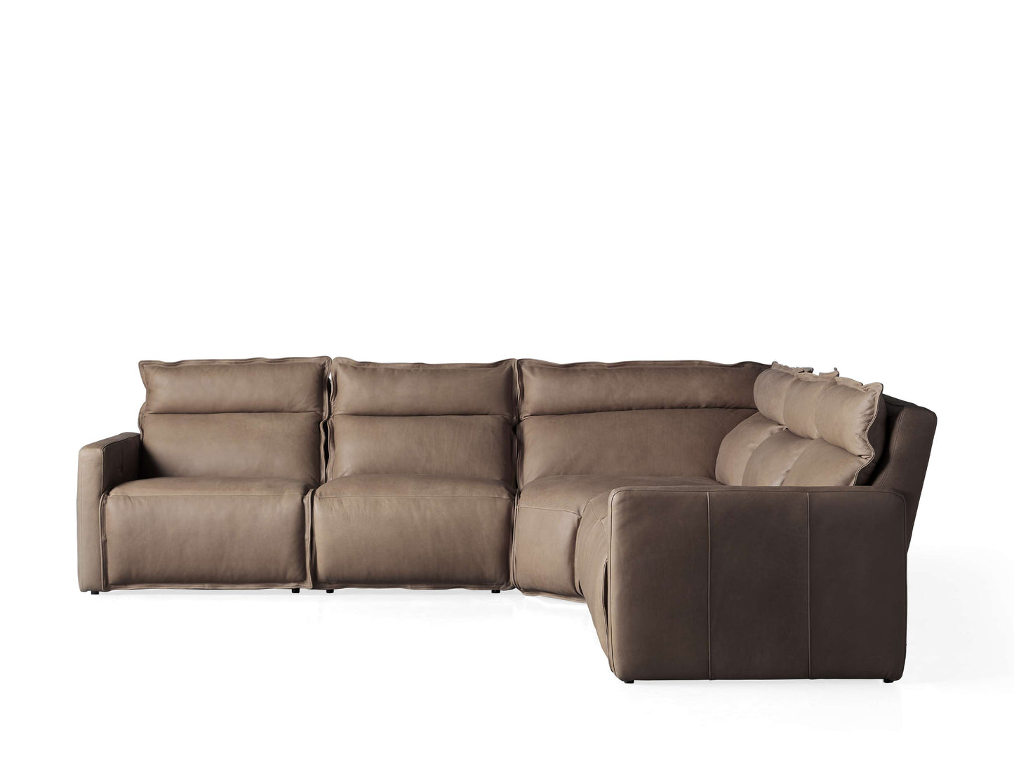 Rowland Leather Five-Piece Motion Corner Sectional