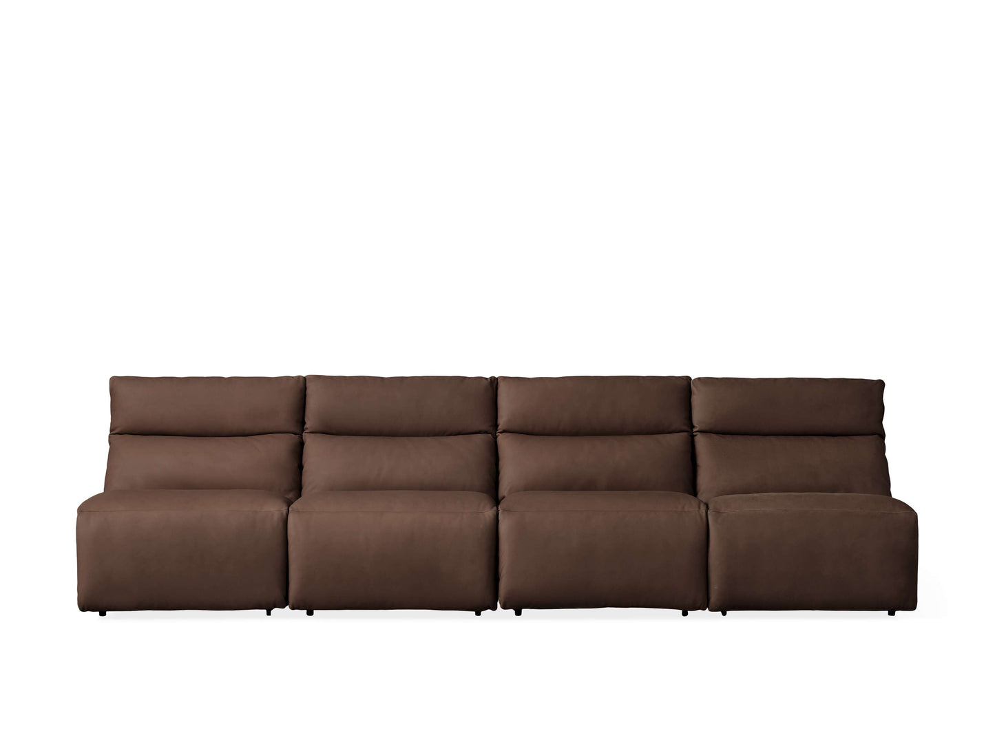 Rowland Tailored Leather Four-Piece Armless Motion Modular Sofa