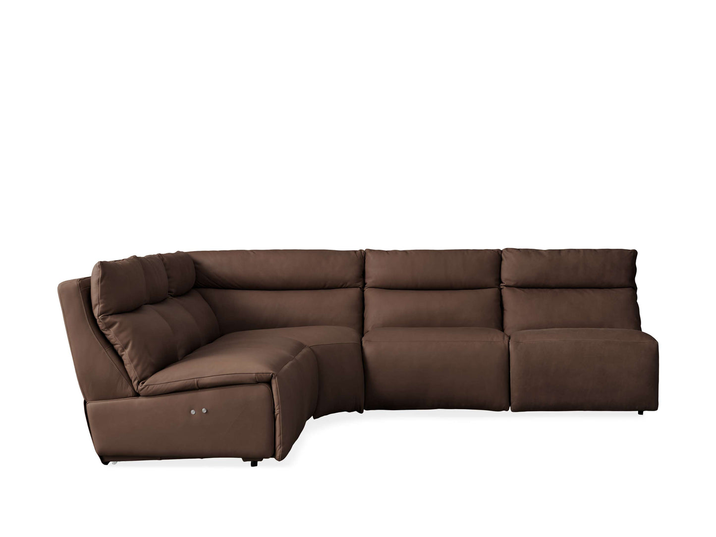Rowland Tailored Leather Five-Piece Armless Motion Corner Sectional