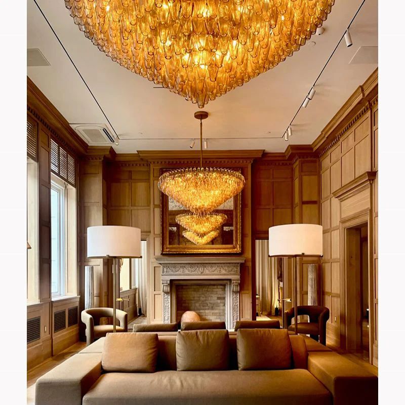 Chiara Smoke Glass Tiered Round Chandelier 47" For Living Room