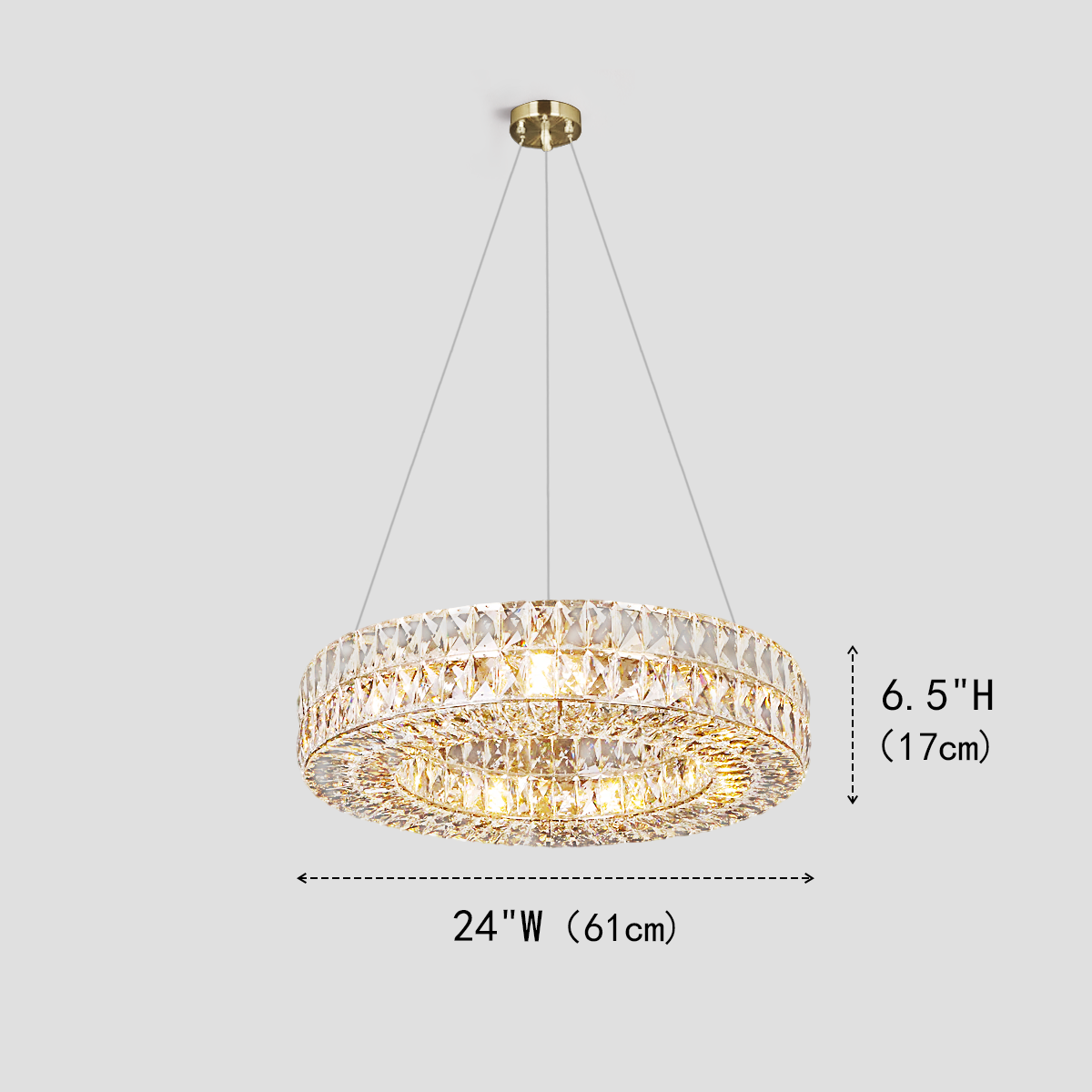 Dina Halo Crystal Ring Chandelier