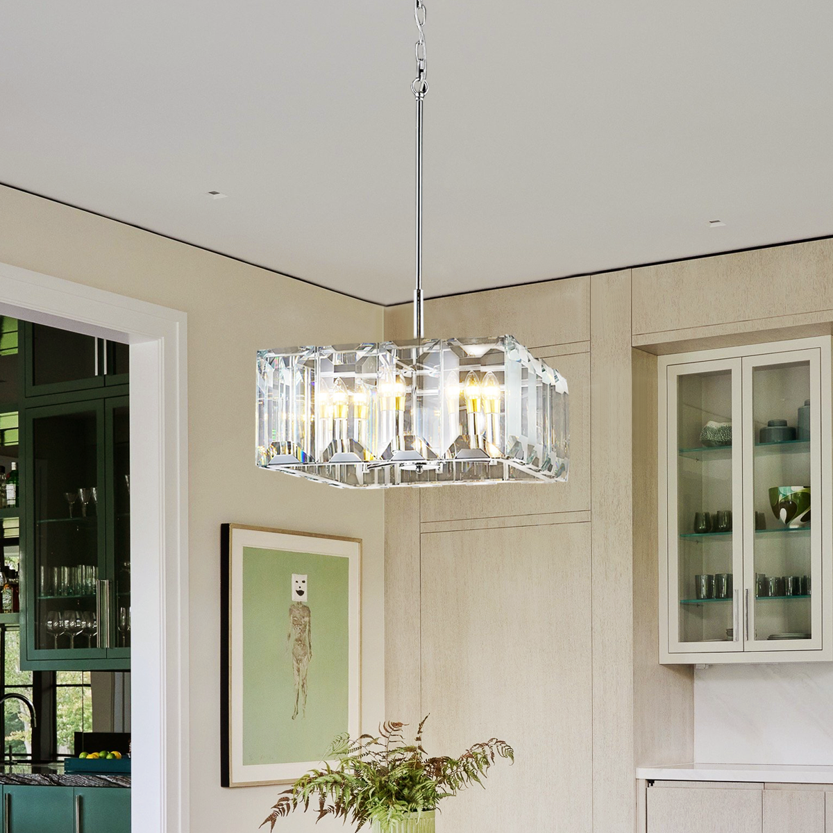 Harly Crystal Square Chandelier 24"