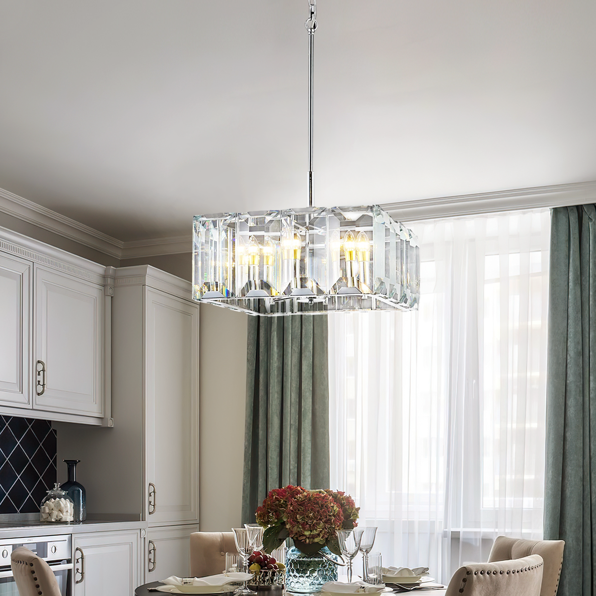 Harly Crystal Square Chandelier 24"