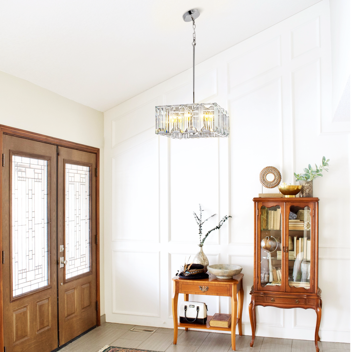Harly Crystal Square Chandelier 24"