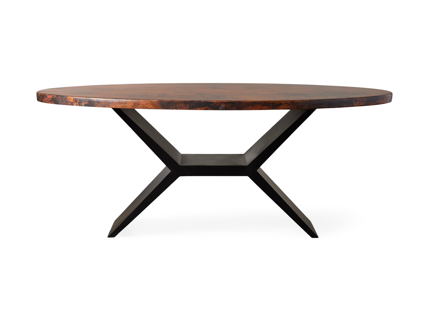 Recycled Metal Dining Table with Vertex Base