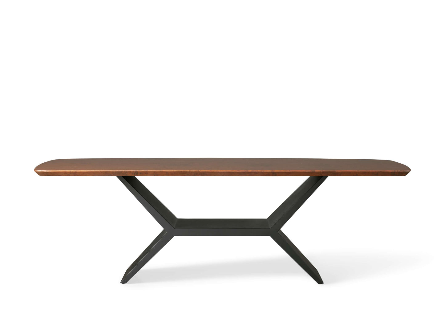 Terracotta Copper Dining Table with Vertex Base