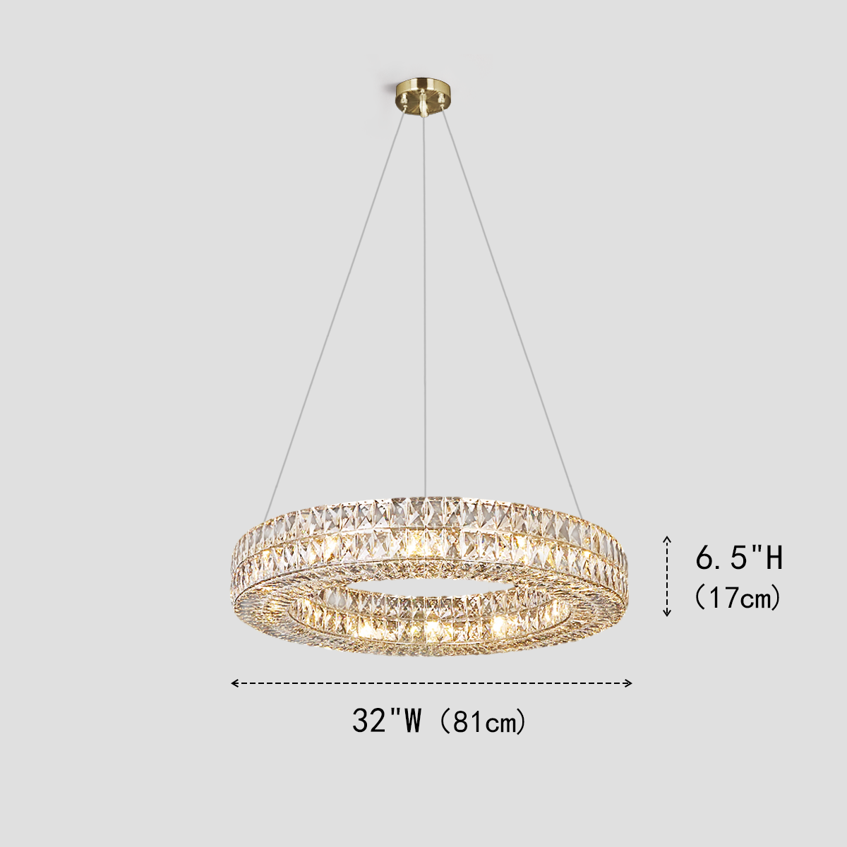 Dina Halo Crystal Ring Chandelier