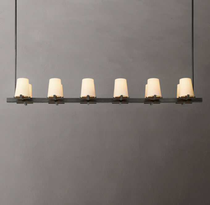 Pauillac Fabric Shade Linear Chandelier 60"