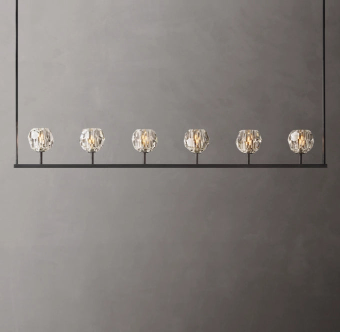 Boule De Cristal Clear Glass Linear Chandelier 60"