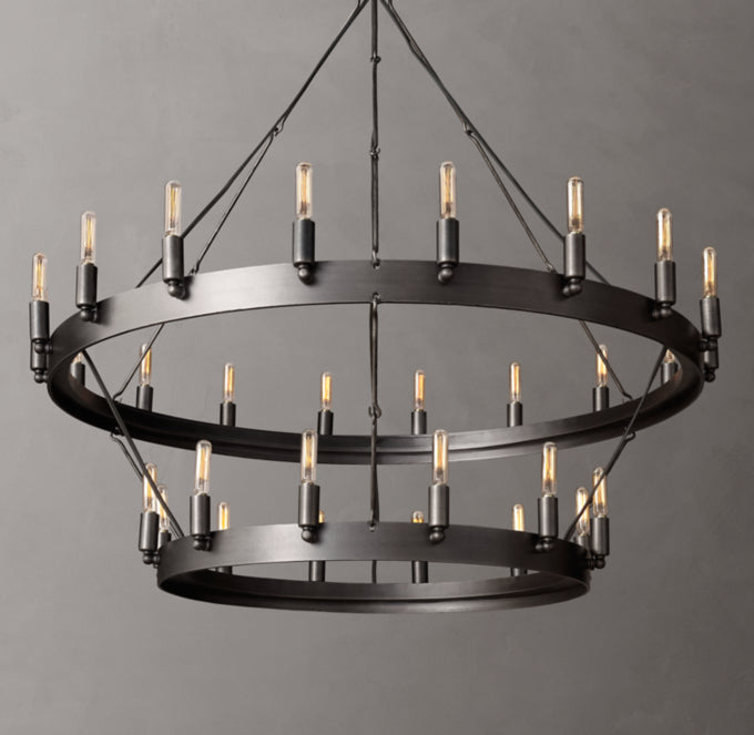 Camino Vintage Filament Two-Tier Chandelier 38"