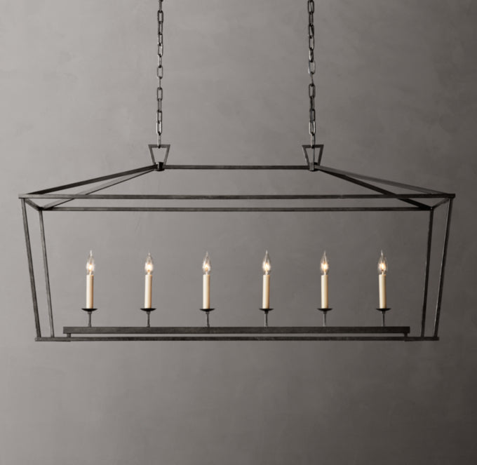 19th C. English Openwork Rectangular Chandelier 54"