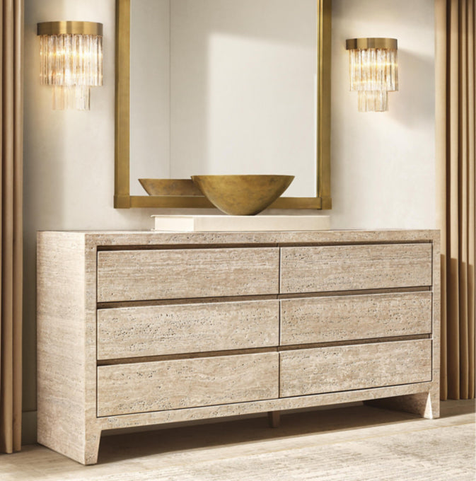 Wyeth Travertine 6-Drawer Dresser