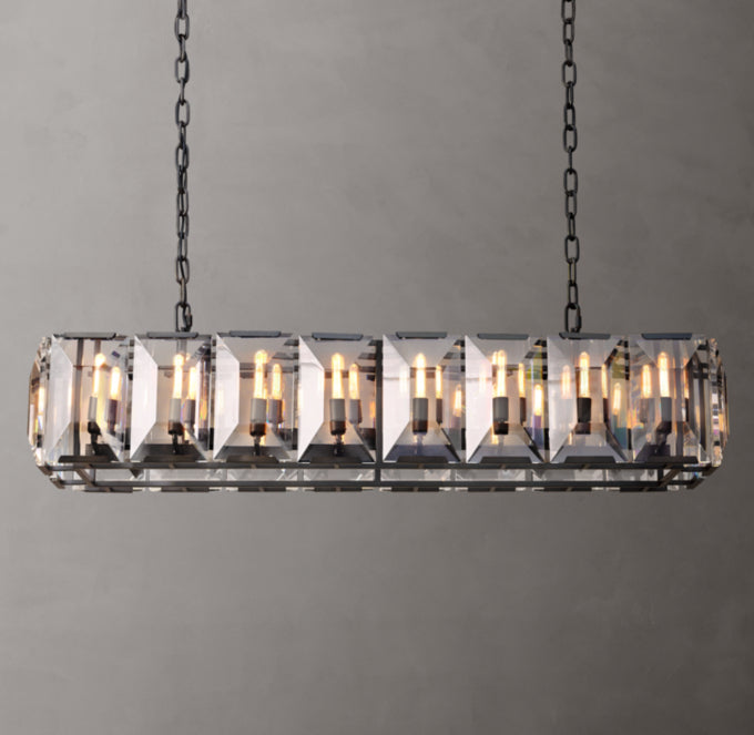 Harlow Crystal Rectangular Chandelier 54"