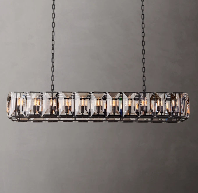Harlow Crystal Rectangular Chandelier 74"