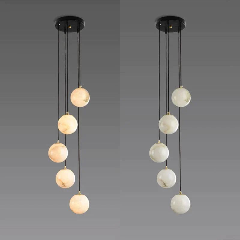 Alabaster Global Wavy Chandelier