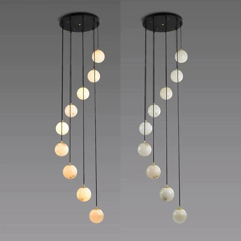 Alabaster Global Wavy Chandelier