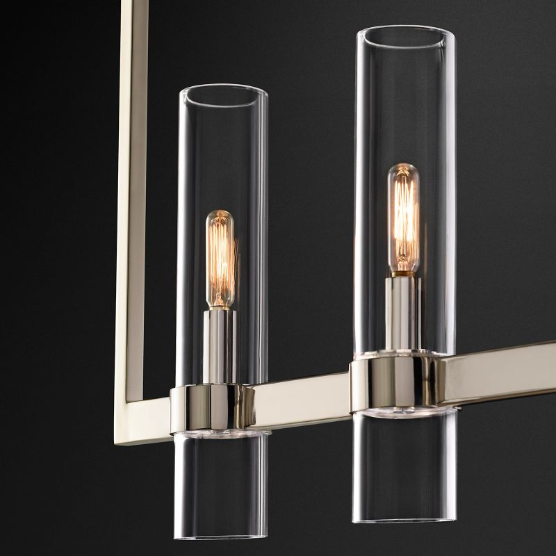Ravella Blown Glass Linear Dining Room Chandelier 71"