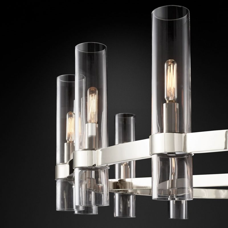Ravella Blown Glass Round Living Room Chandelier 60"