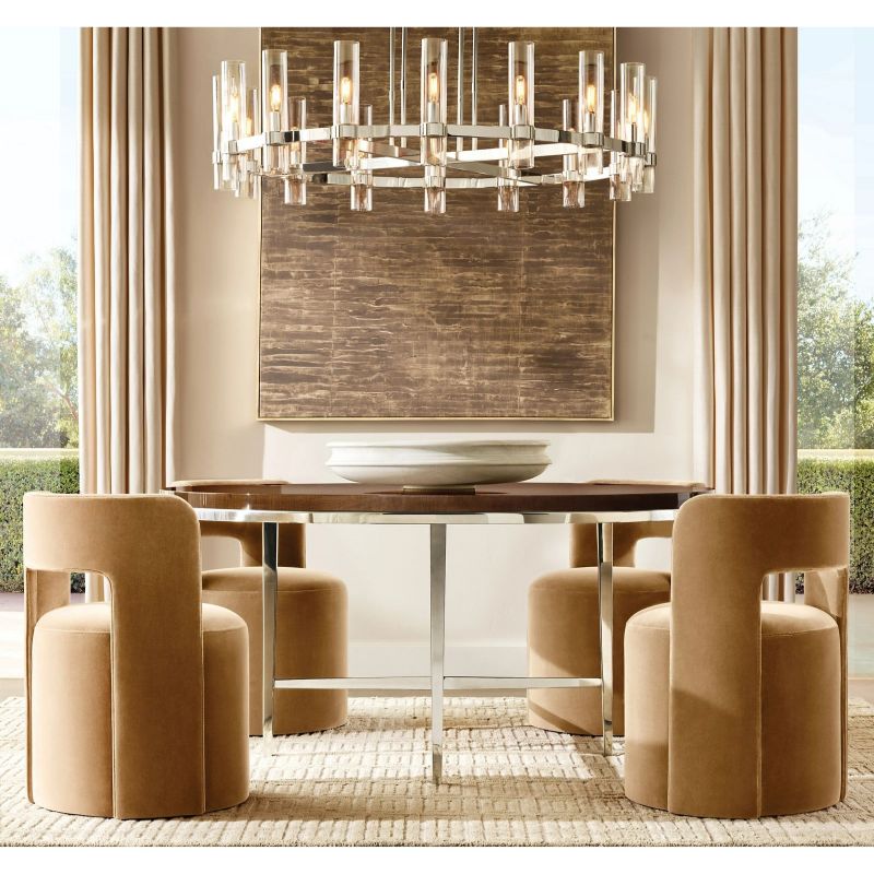 Ravella Blown Glass Round Living Room Chandelier 60"