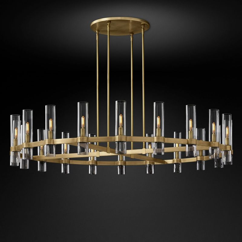 Ravella Blown Glass Round Living Room Chandelier 60"