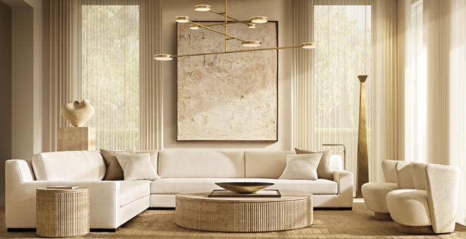 Byron Reeded Stone Round Coffee Table