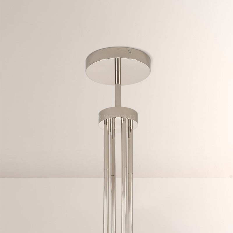 Cannele Glass Round Living Room Chandelier 48"
