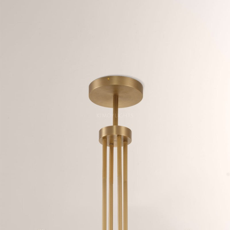 Cannele Glass Round Living Room Chandelier 48"