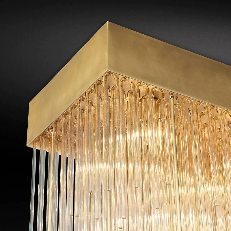 Cascade Rectangular Chandelier 54" For Living Room