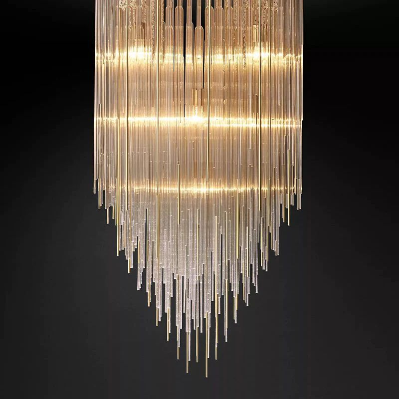 Cascade Square Living Room Chandelier 30"