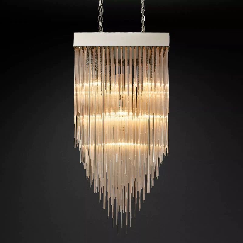 Cascade Square Living Room Chandelier 30"