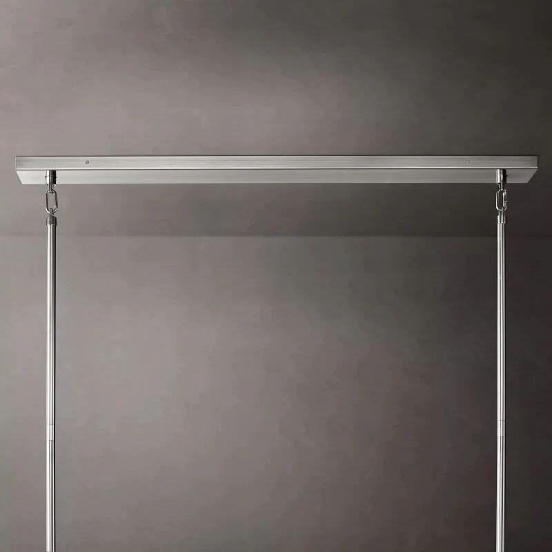 Chiara Clear Glass Tiered Rectangular Chandelier 74" For Living Room