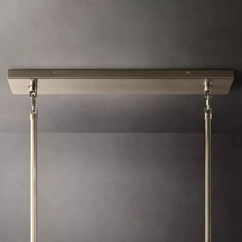 Chiara Clear Glass Tiered Rectangular Chandelier 54" For Living Room