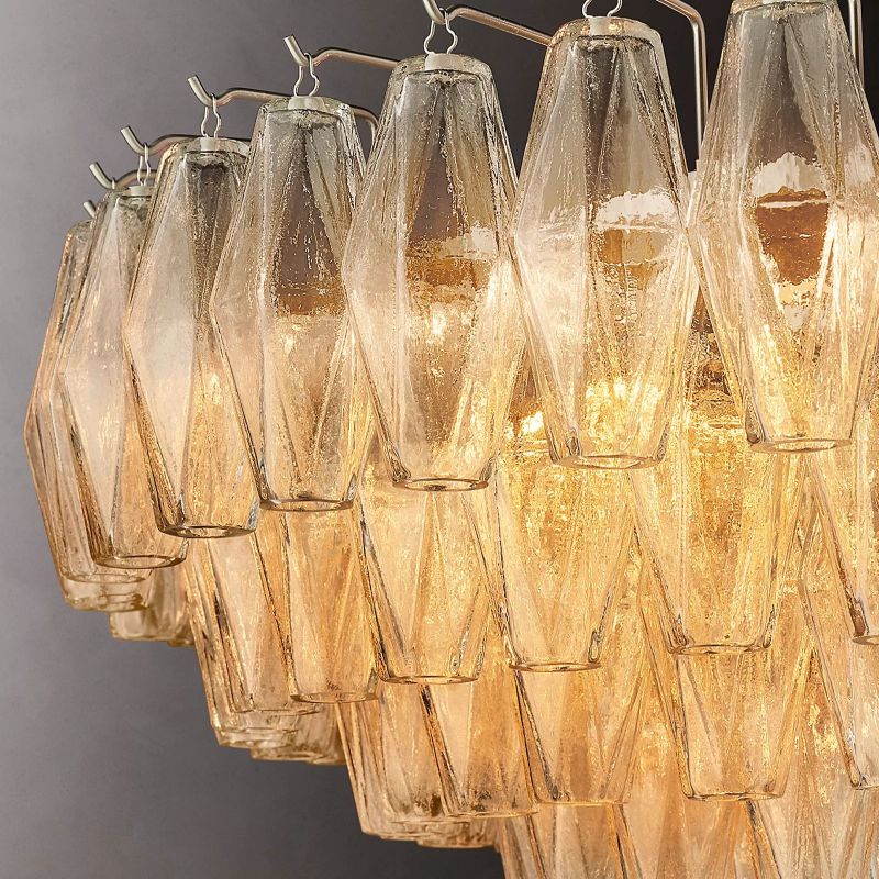 Chiara Clear Glass Tiered Round Chandelier 37" For Living Room