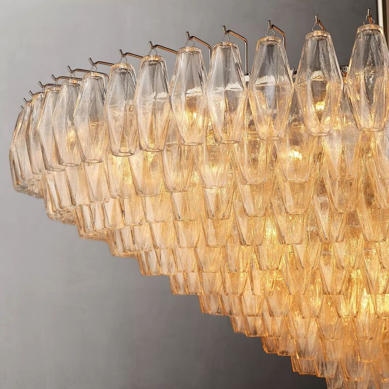 Chiara Clear Glass Tiered Round Chandelier 62" For Living Room