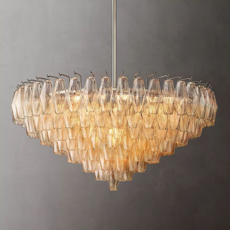Chiara Clear Glass Tiered Round Chandelier 37" For Living Room
