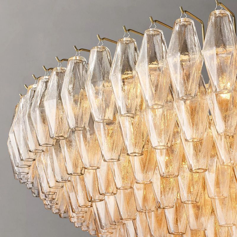 Chiara Clear Glass Tiered Round Chandelier 62" For Living Room
