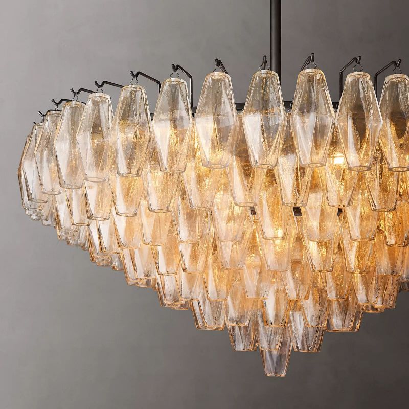 Chiara Clear Glass Tiered Round Chandelier 37" For Living Room