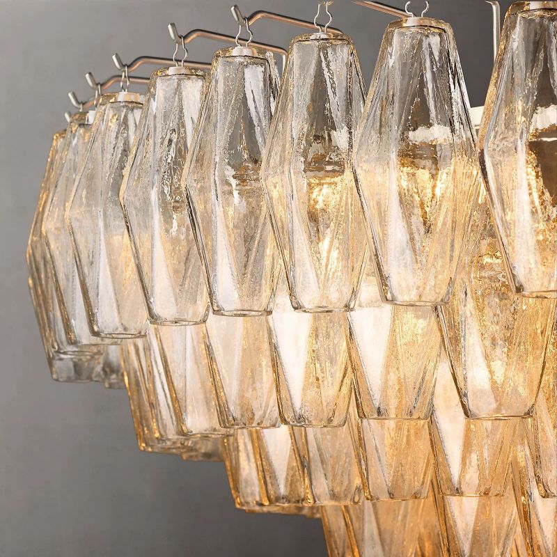 Chiara Clear Glass Tiered Round Chandelier 47" For Living Room