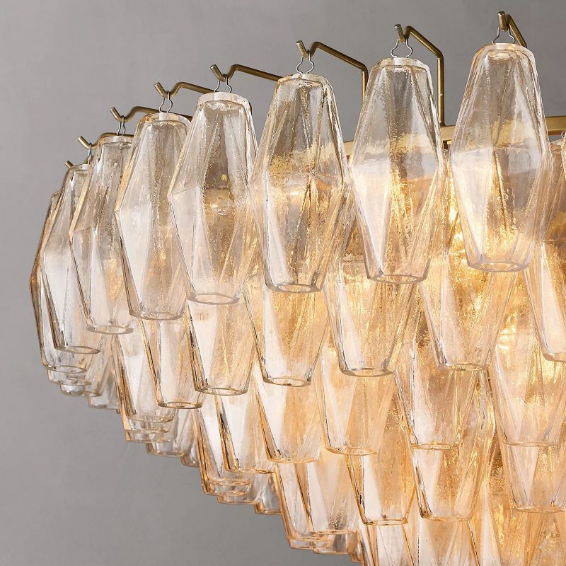 Chiara Clear Glass Tiered Round Chandelier 37" For Living Room