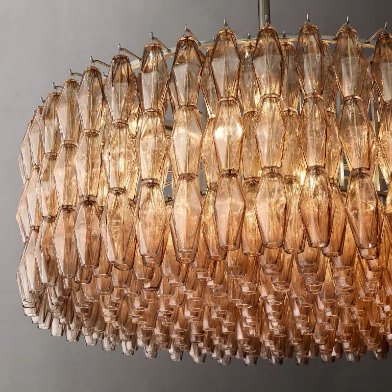 Chiara Smoke Glass Round Chandelier 47" For Living Room
