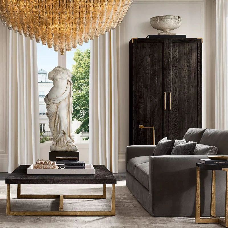 Chiara Clear Glass Square Chandelier 32" For Living Room