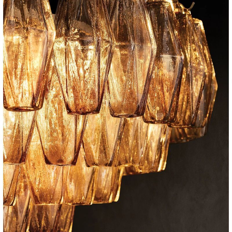 Chiara Clear Glass Square Chandelier 32" For Living Room