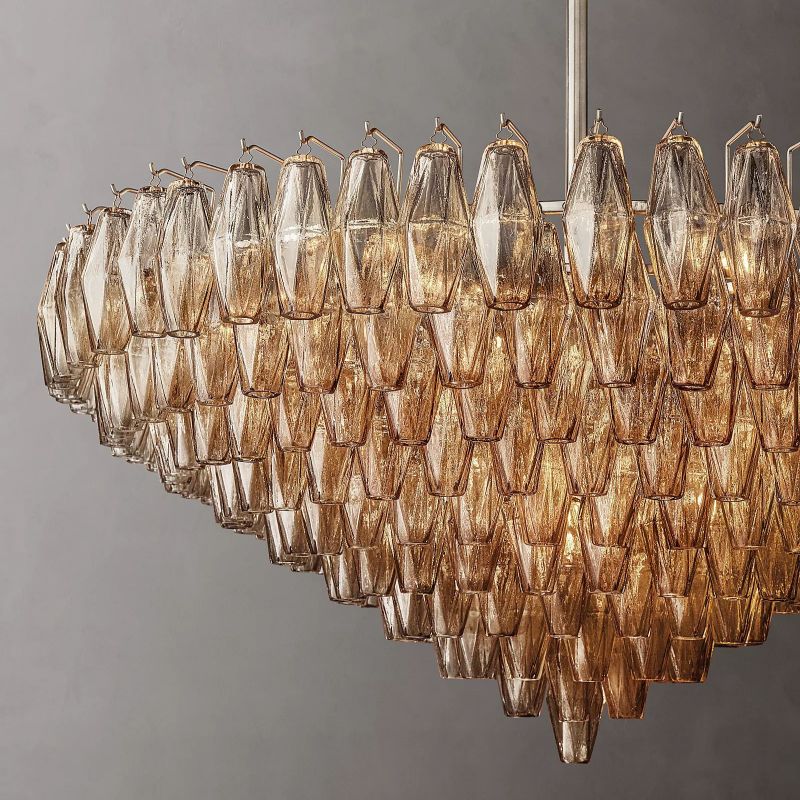 Chiara Smoke Glass Tiered Round Chandelier 47" For Living Room