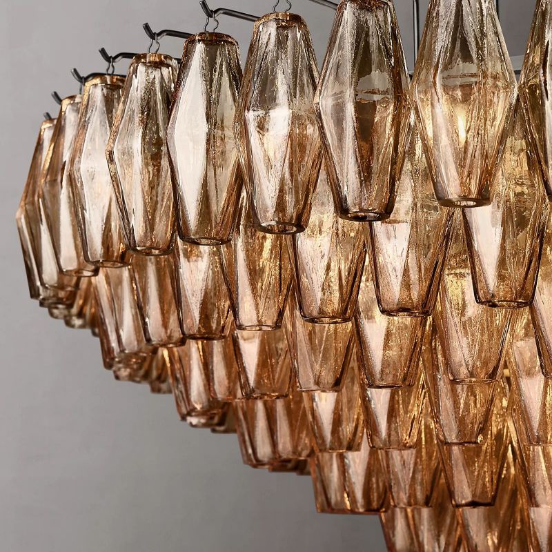 Chiara Smoke Glass Tiered Round Chandelier 47" For Living Room