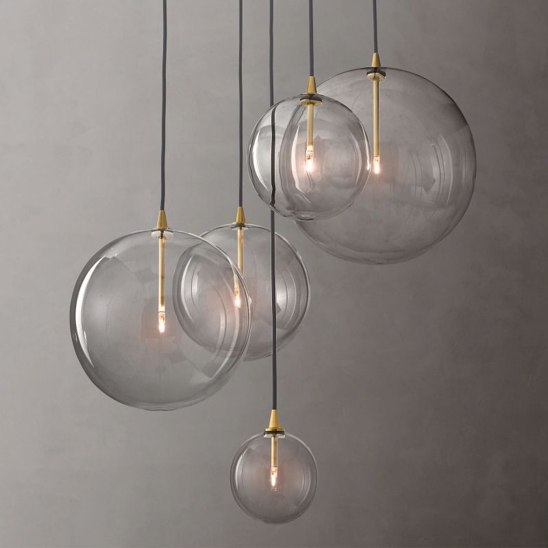 Glass Globe Mobile Cluster Bed Room Chandelier 28"