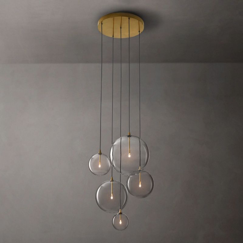 Glass Globe Mobile Cluster Bed Room Chandelier 28"