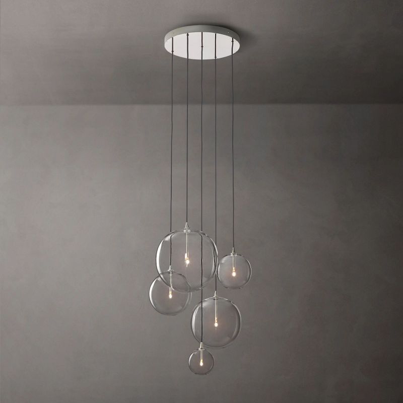 Glass Globe Mobile Cluster Bed Room Chandelier 28"